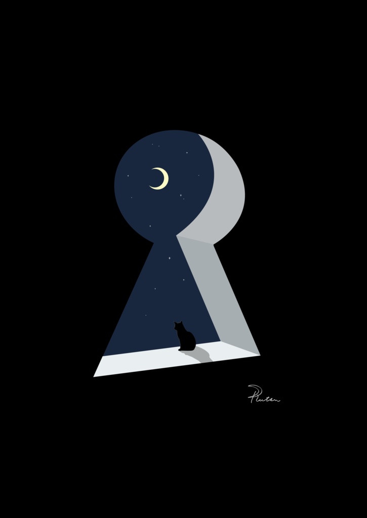 夜を覗く猫<Through the Keyhole>/アートリングノート