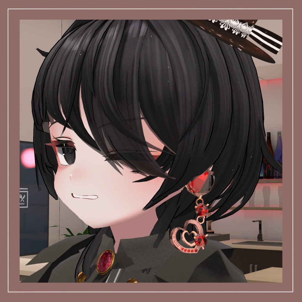 【MA対応】耳元で回りと差をつけよう!赤い宝石のバレンタイン風ピアス