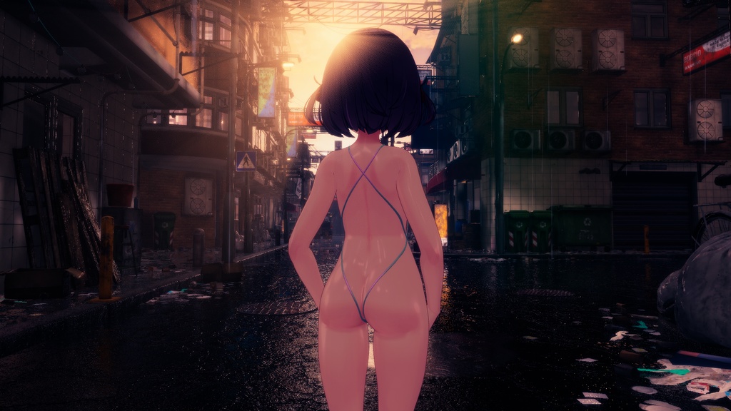 👙水着ギミック+肌テカ bikini gimmick+shiny skin【Lime,Chiffon,Chocolat】