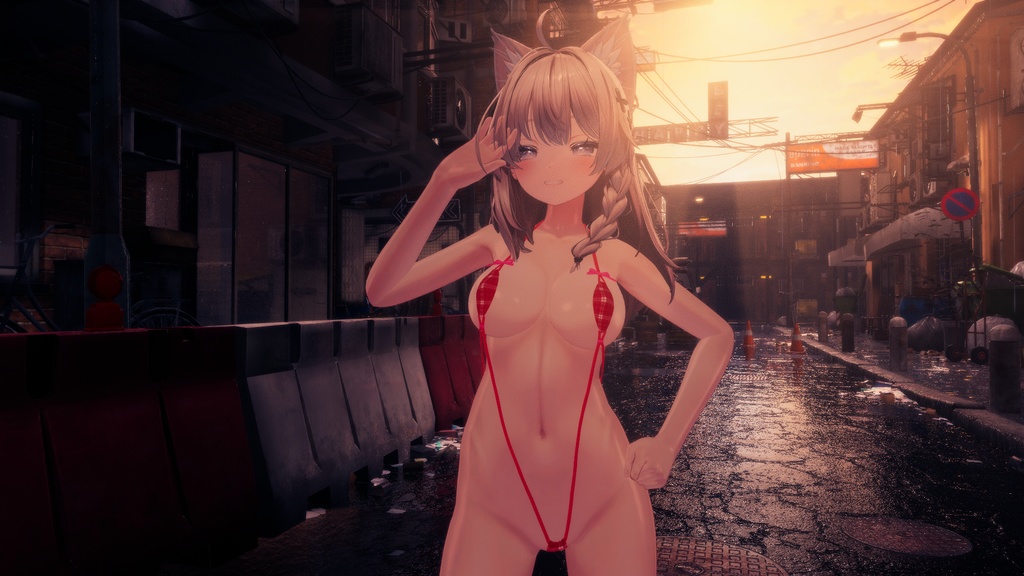 👙水着ギミック+肌テカ bikini gimmick+shiny skin【しなの,Shinano】