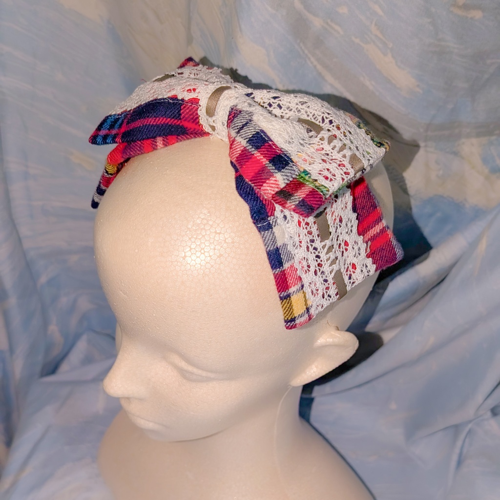 インド綿パッチワーク リボンヘッドドレス