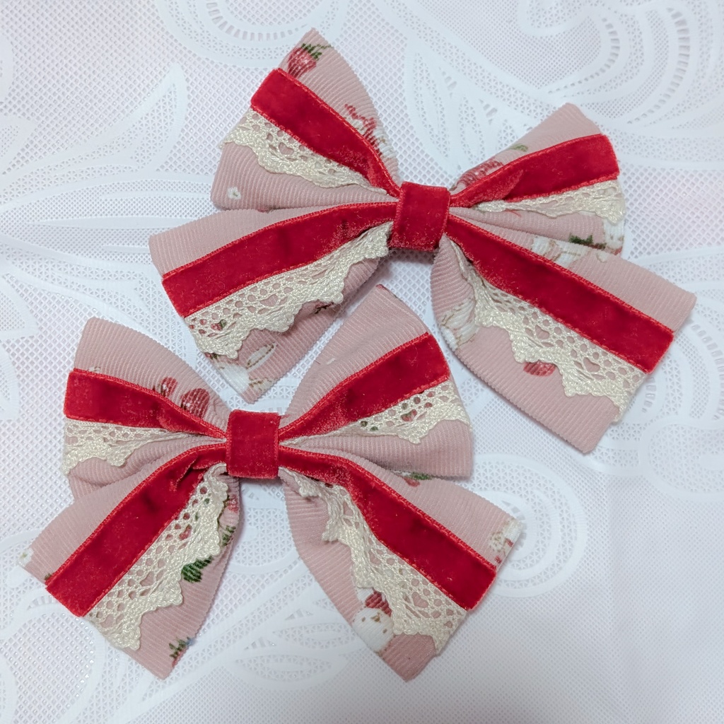 コーデュロイ いちご味リボン2個セット