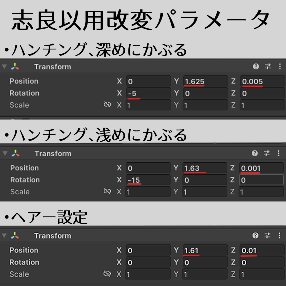 【帽子用ヘアー付属】ハンチングハット《調整用シェイプキーあり》