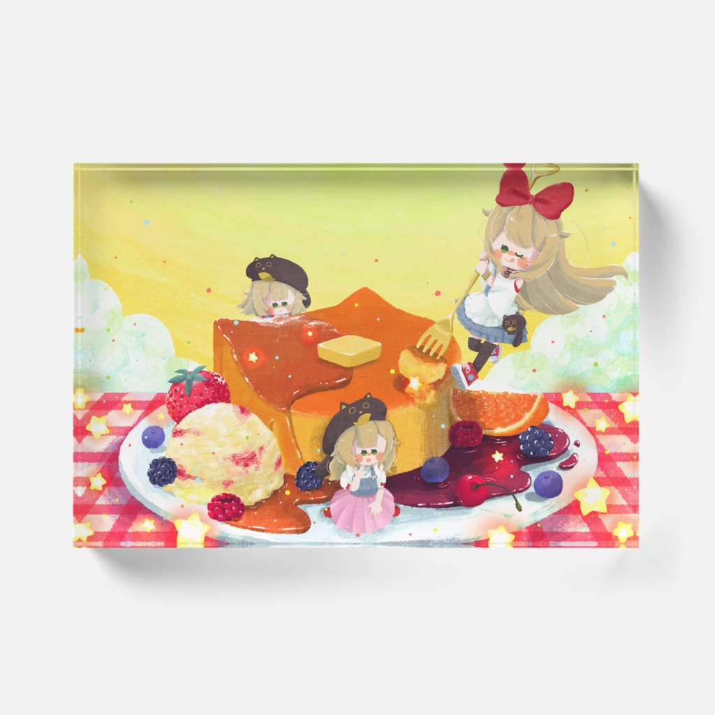 アクリルブロック -パンケーキ まぐろかわさしみ