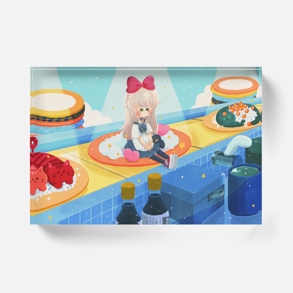 アクリルブロック -お寿司 (まぐろかわさしみ)