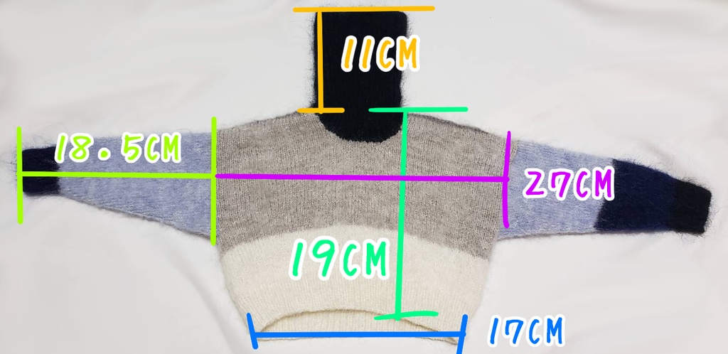 SD17サイズ手編みニットセーター