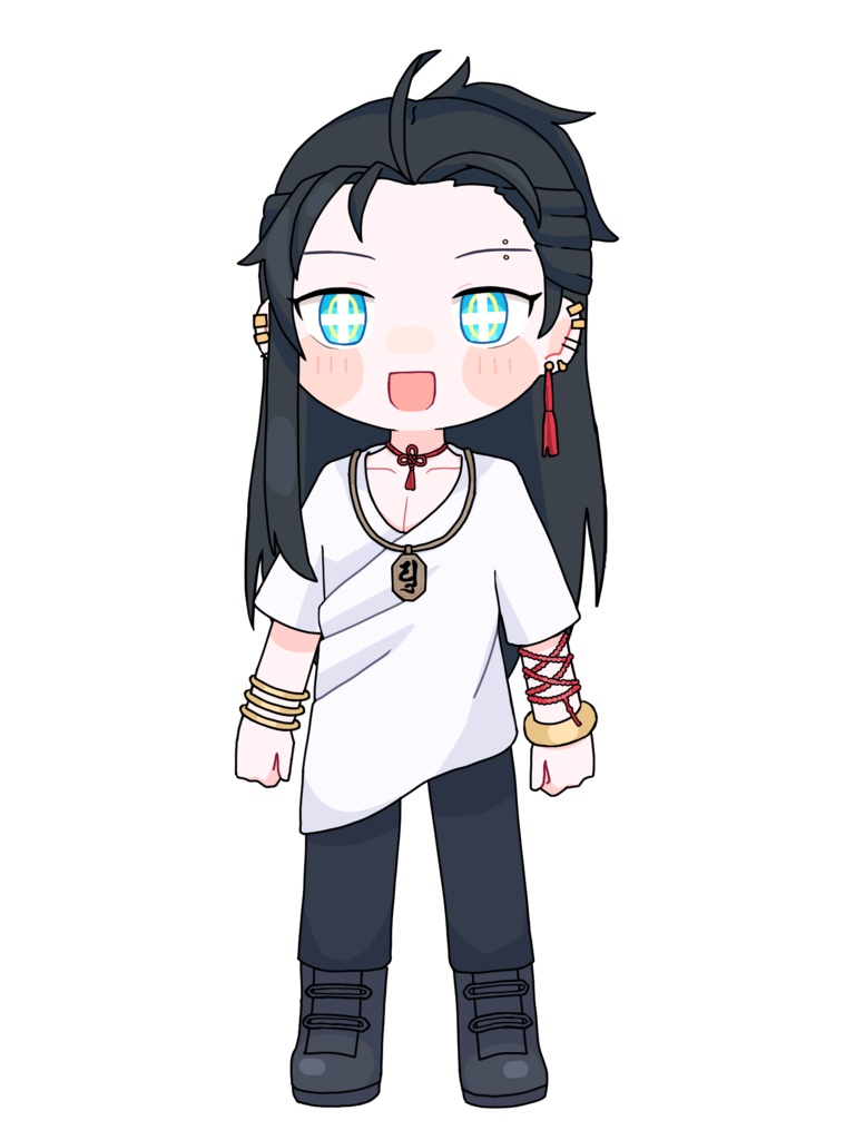 【フリー配布】たぬざか式三頭身兄口誘太郎&真賢木ミロク公式PSD立ち絵素材