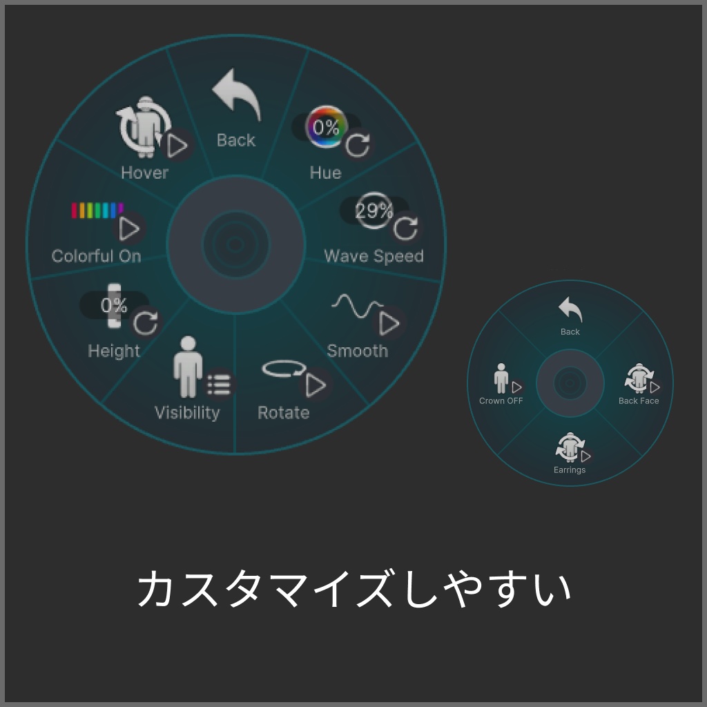 CYBER CROWN AND EARRINGS サイバークラウン&ネオンイヤリング【全アバターMA対応】