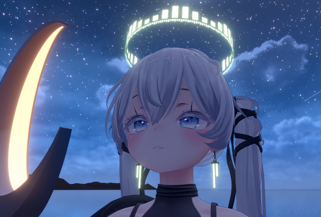 CYBER CROWN AND EARRINGS サイバークラウン&ネオンイヤリング【全アバターMA対応】