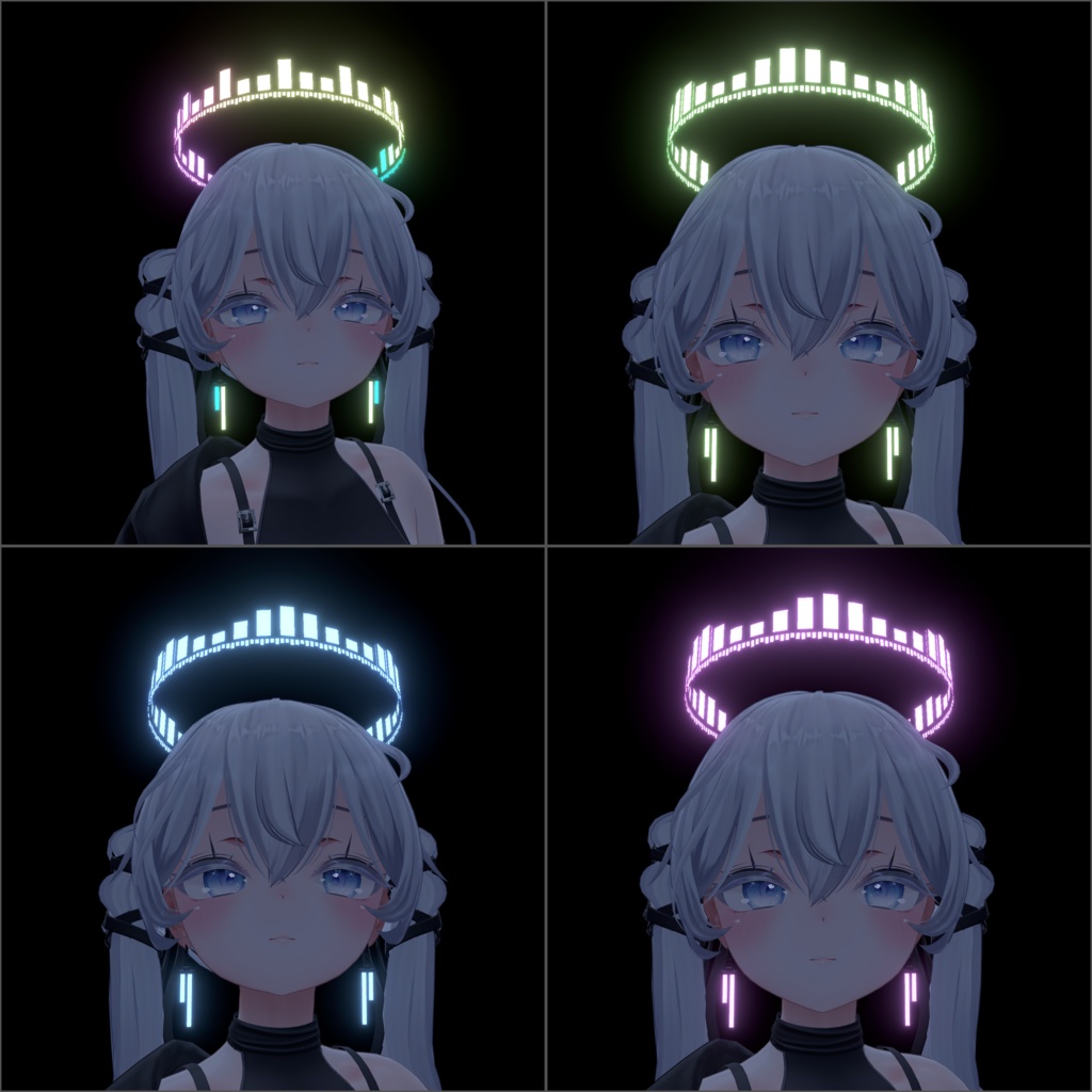 CYBER CROWN AND EARRINGS サイバークラウン&ネオンイヤリング【全アバターMA対応】