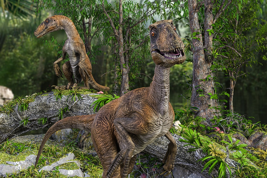 2匹のデイノニクスが獲物を探す