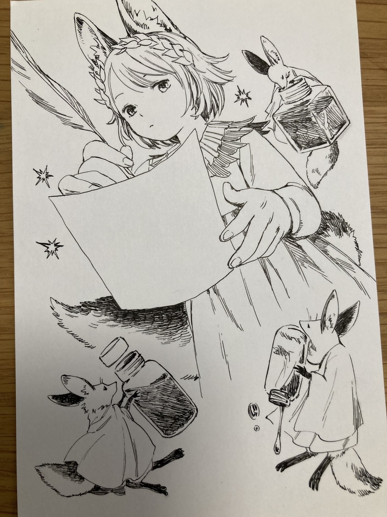 【ハガキサイズ原画】魔法のインク