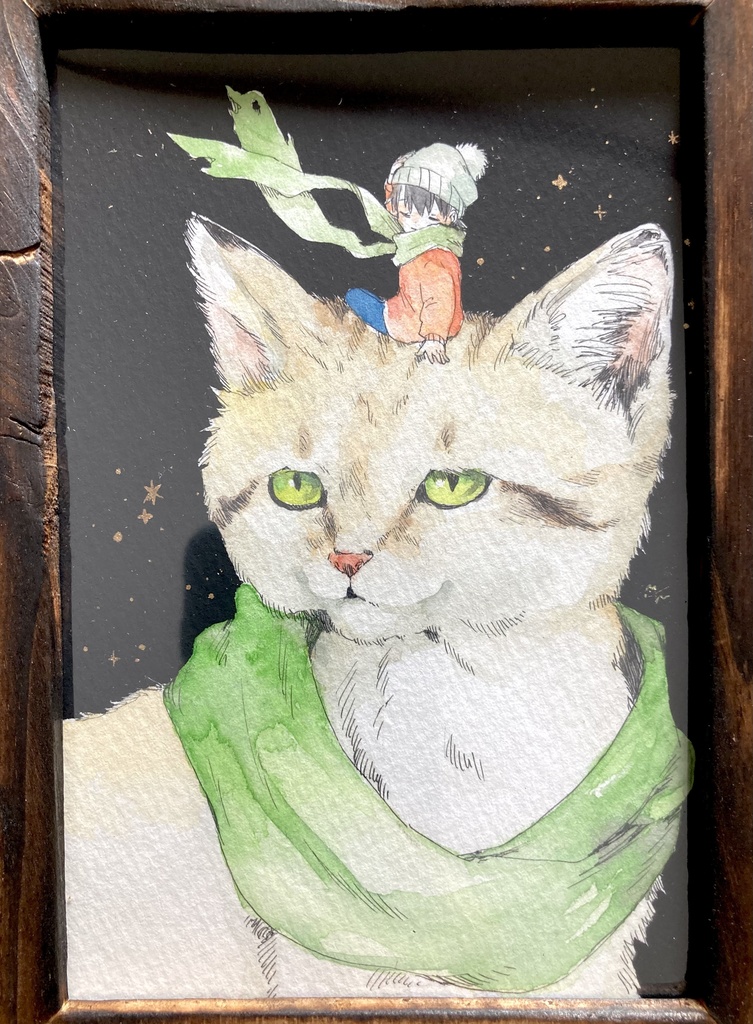 【ハガキサイズ原画】スナネコ