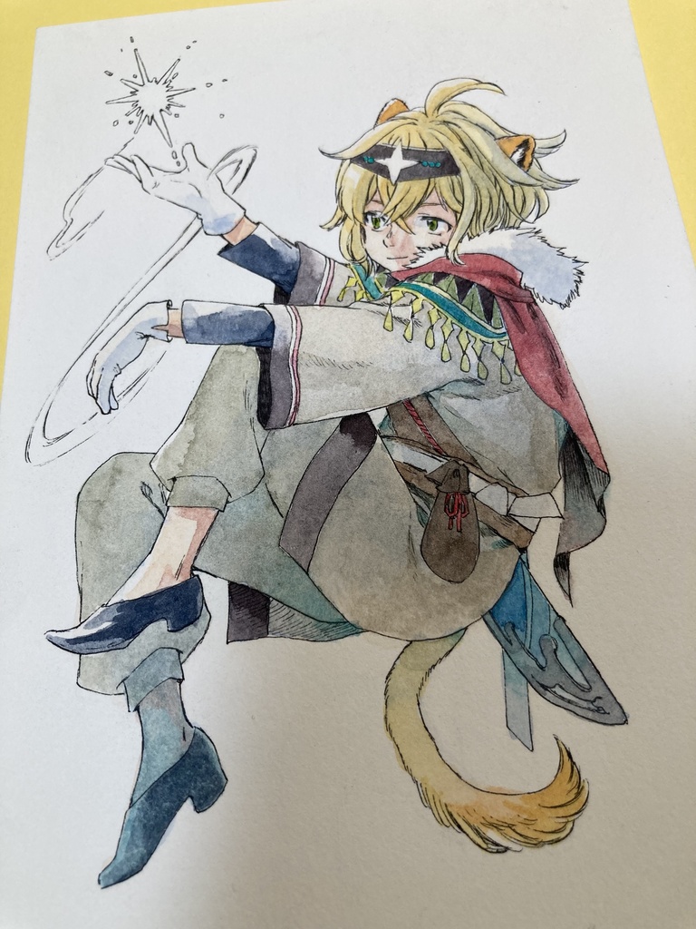 ハガキサイズ原画「星守り人」