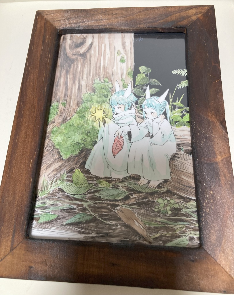 ハガキサイズ原画「落としもの」