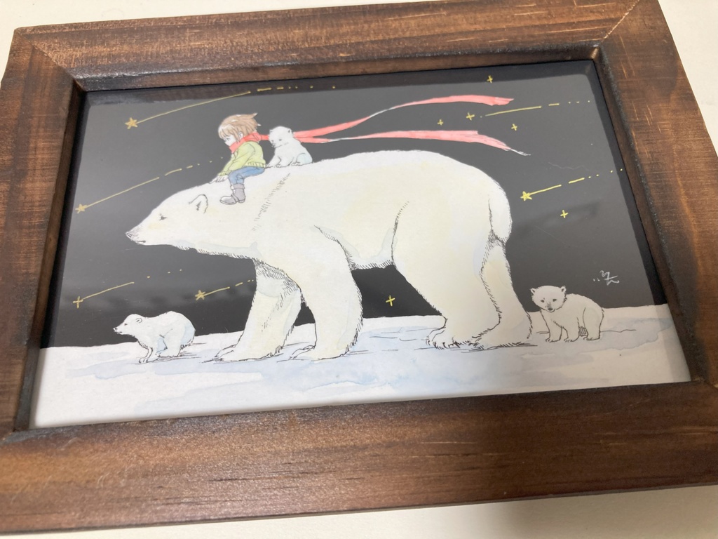 ハガキサイズ原画「北へ」