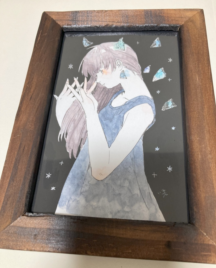 ハガキサイズ原画「羽化」