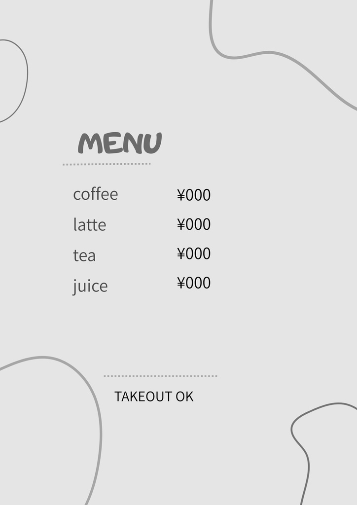 Canva対応|カフェ・マルシェ用 メニューPOPテンプレート (A4/3色セット/無料プランOK)