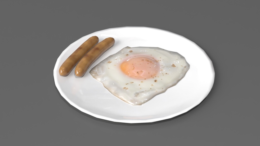 【3Dモデル】目玉焼き