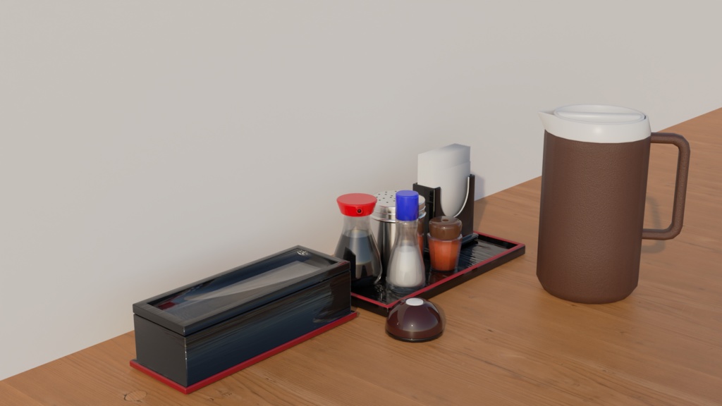 【3Dモデル】飲食店 小物セット