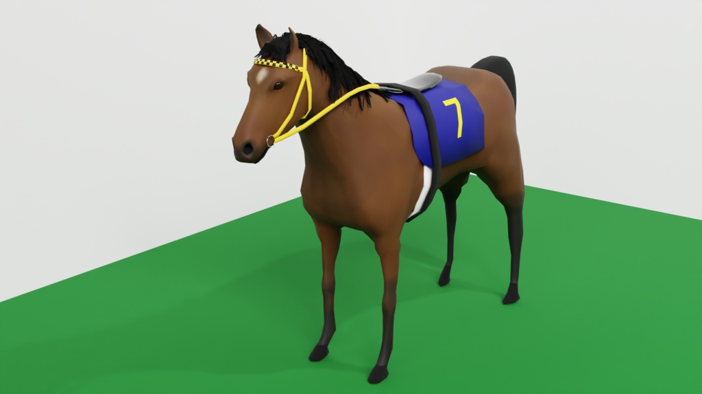 【3Dモデル】馬　競走馬