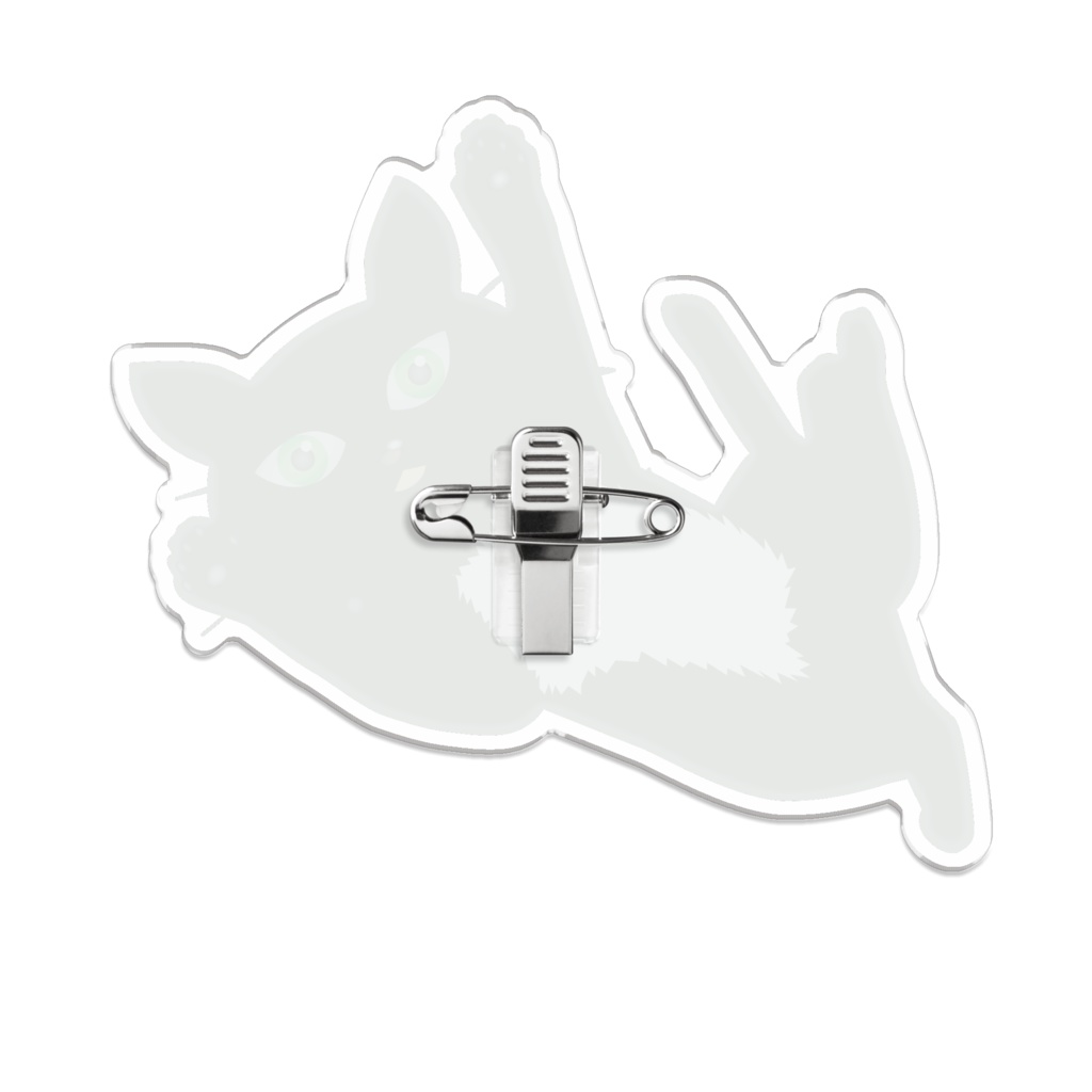 黒猫PUKU アクリルバッチ01