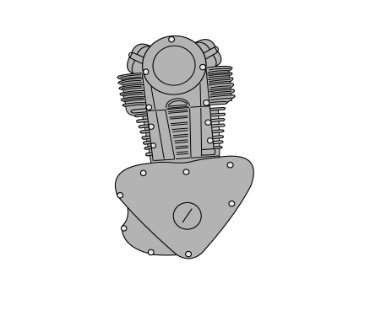 エンジンイラストプリントパーカー