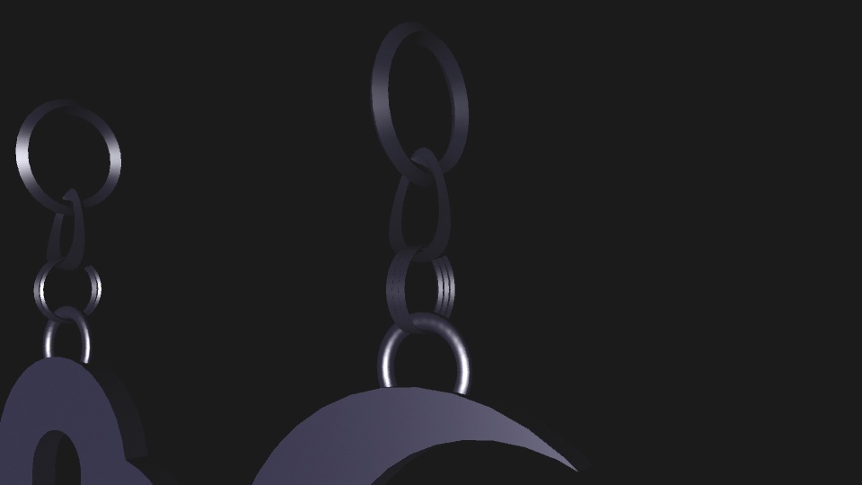 【3Dモデル】 大きめのイヤリング 月と十字架とどうぶつ