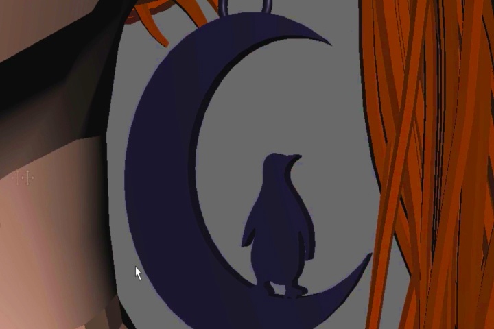 【3Dモデル】 大きめのイヤリング 月と十字架とどうぶつ