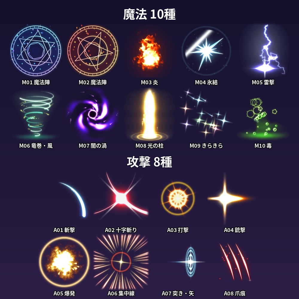 【ココフォリア・TRPG】動くエフェクト30種【APNG/WebP・透過・ループ】