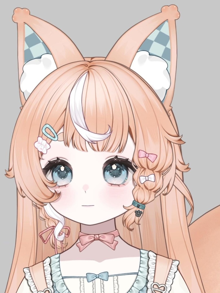 「汎用Live2dモデル」 |琥珀| 高可動性・高精度猫耳モデルー_前傾 / サイズ変化 / Vbridger対応 /VTS対応