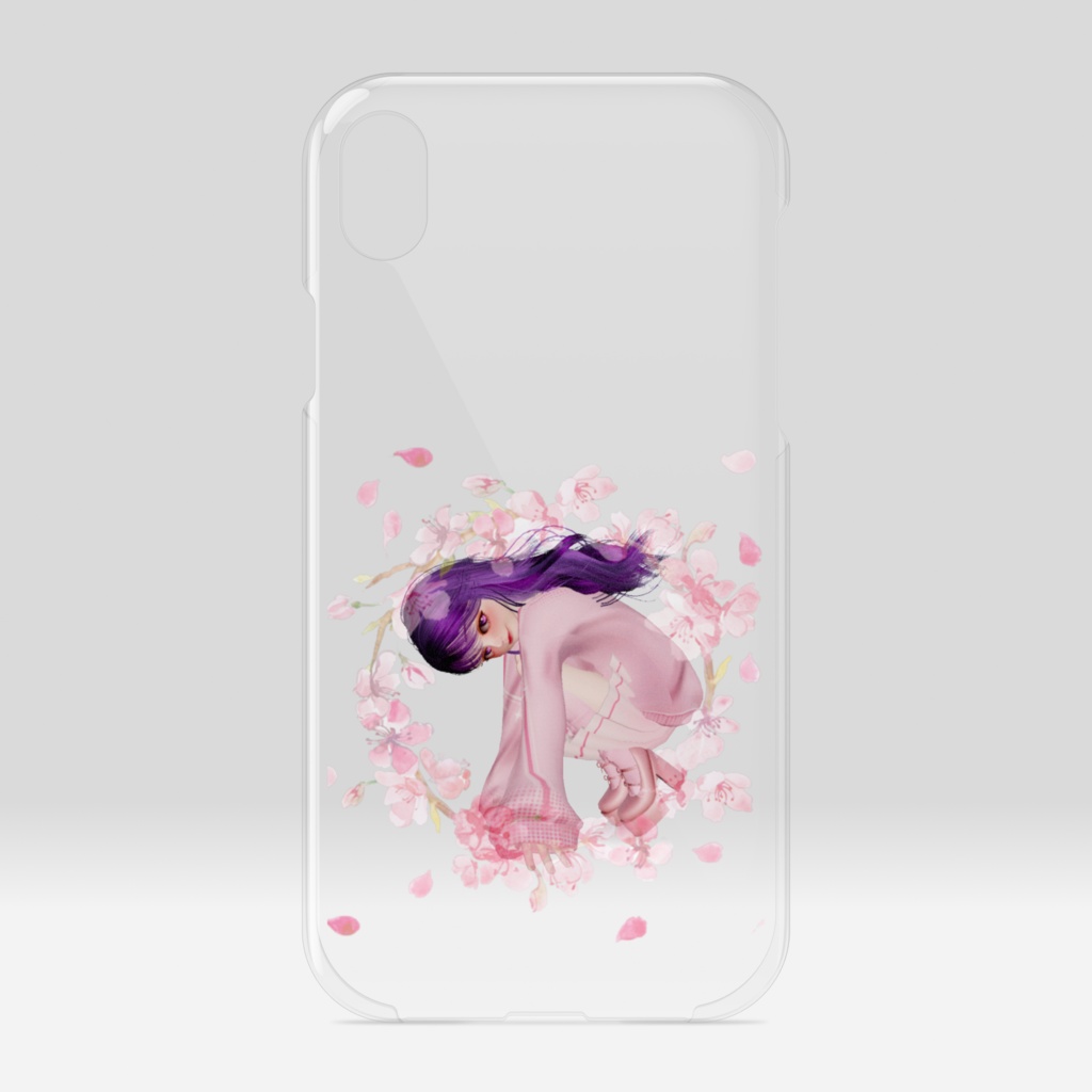 春コーデ　桜　透明クリアケース