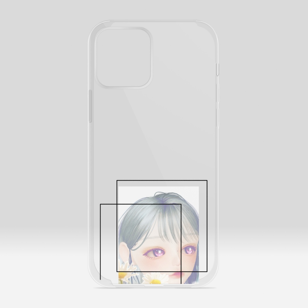 女の子　顔アップ　透明クリアケース