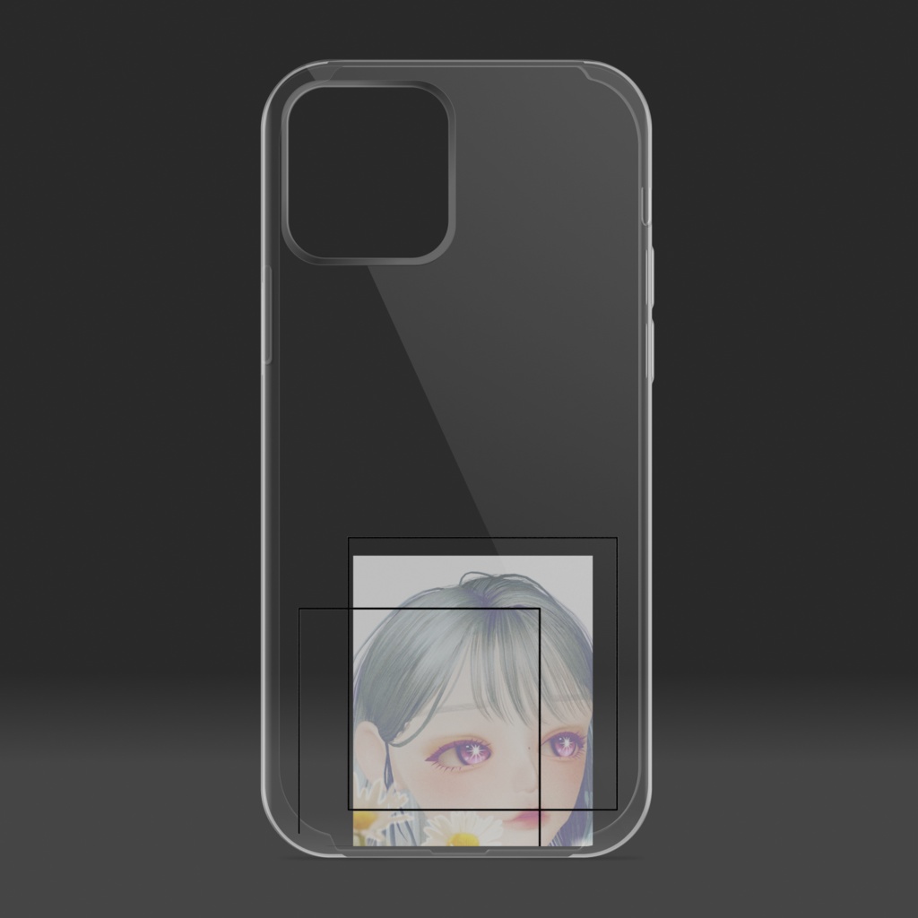 女の子 顔アップ 透明クリアケース