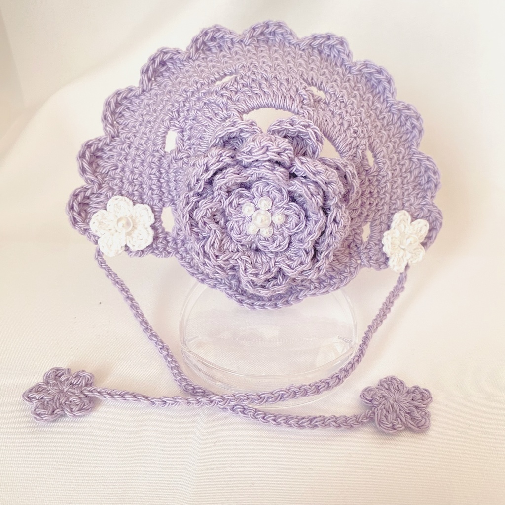 フラワーボンネット*9〜11cmぬい用