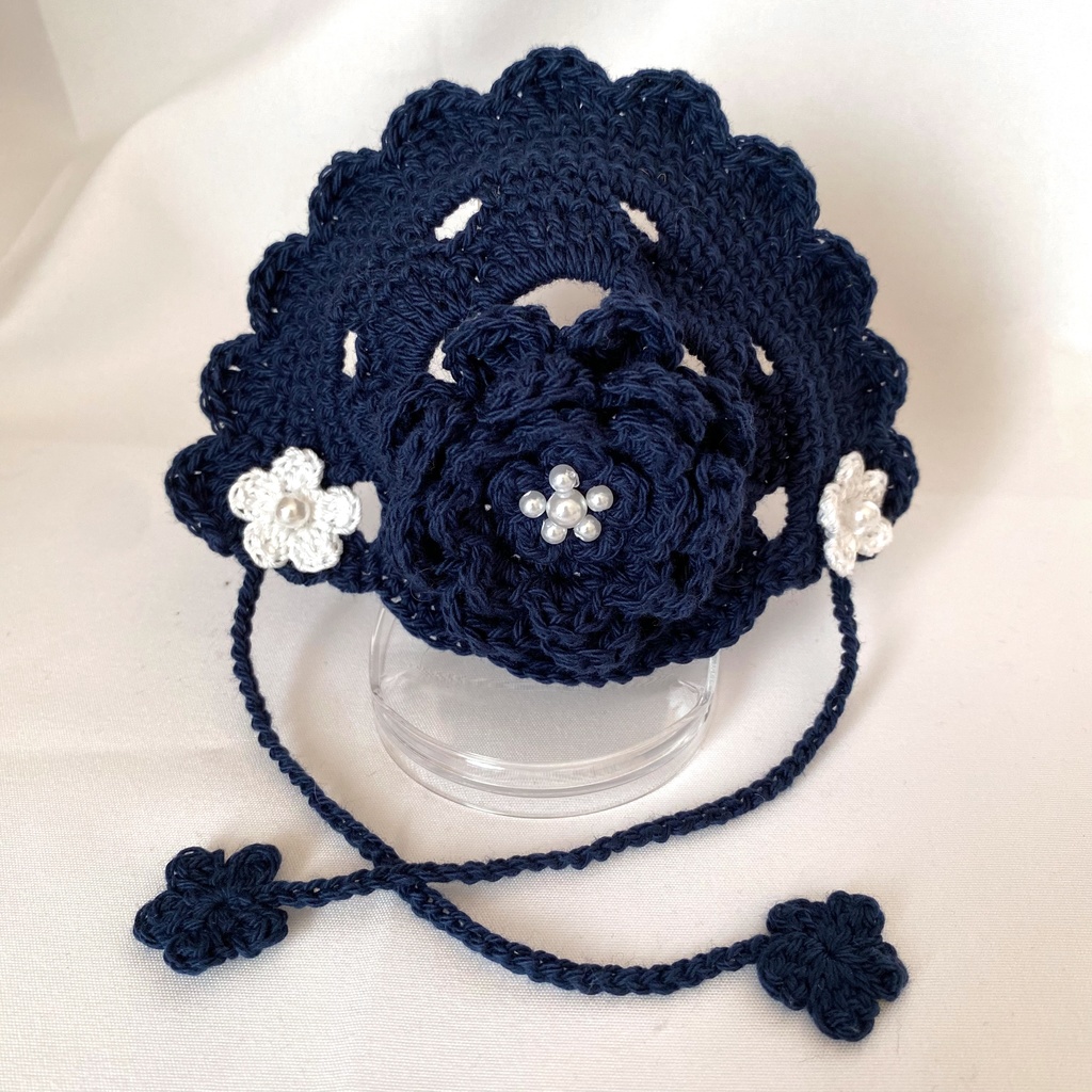 フラワーボンネット*9〜11cmぬい用