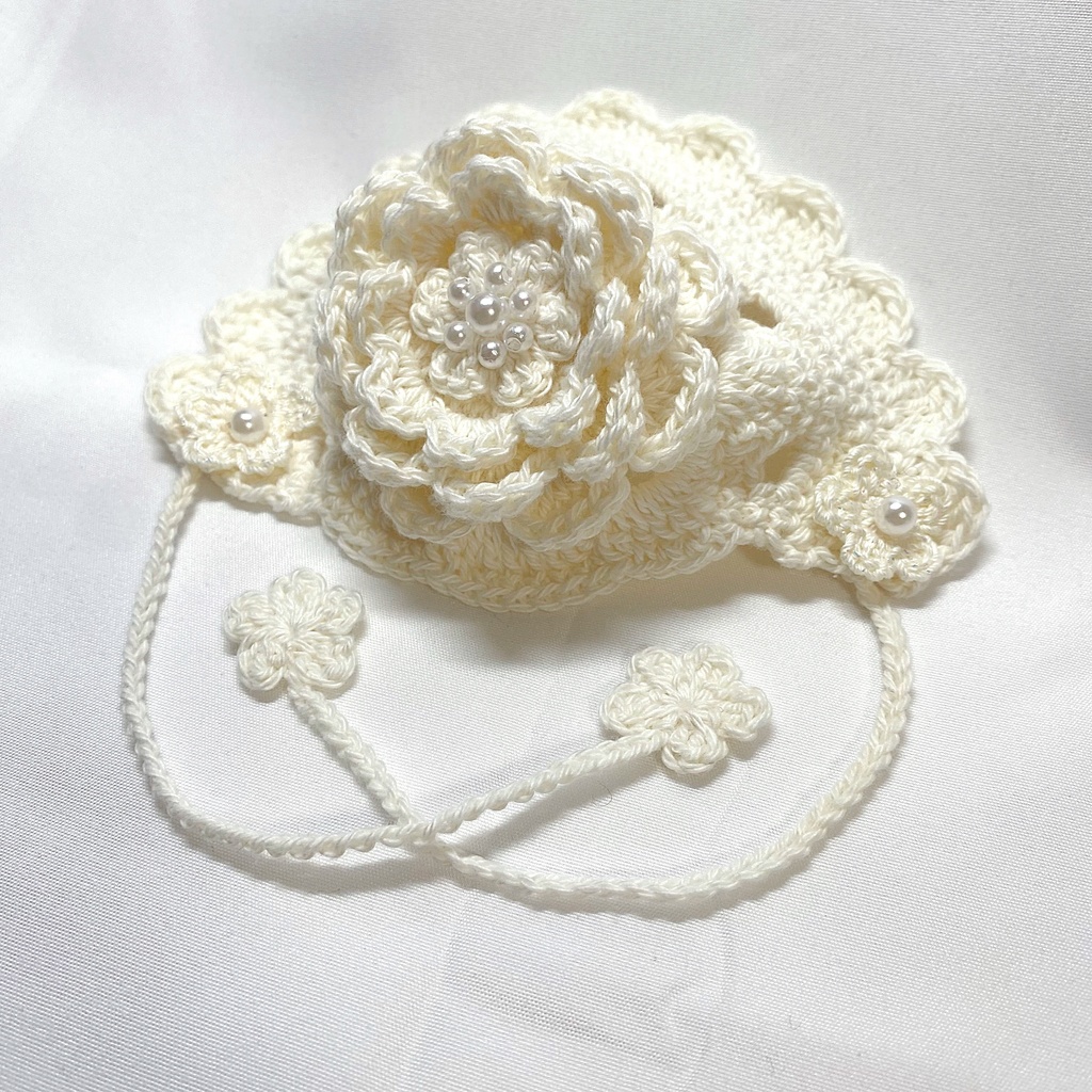 フラワーボンネット*9〜11cmぬい用