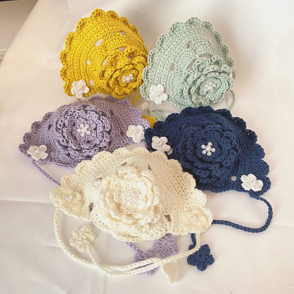 フラワーボンネット＊9〜11cmぬい用