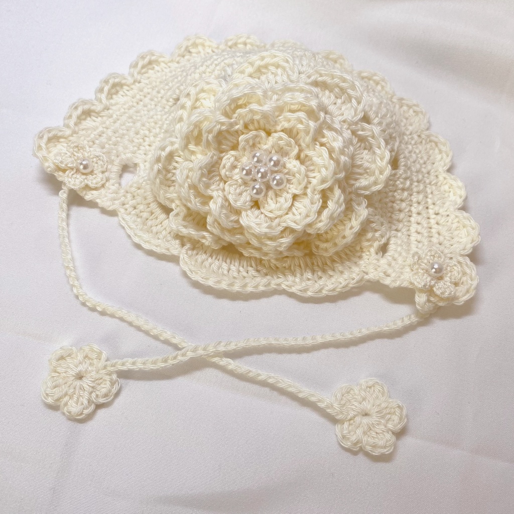 フラワーボンネット*16cmぬい用
