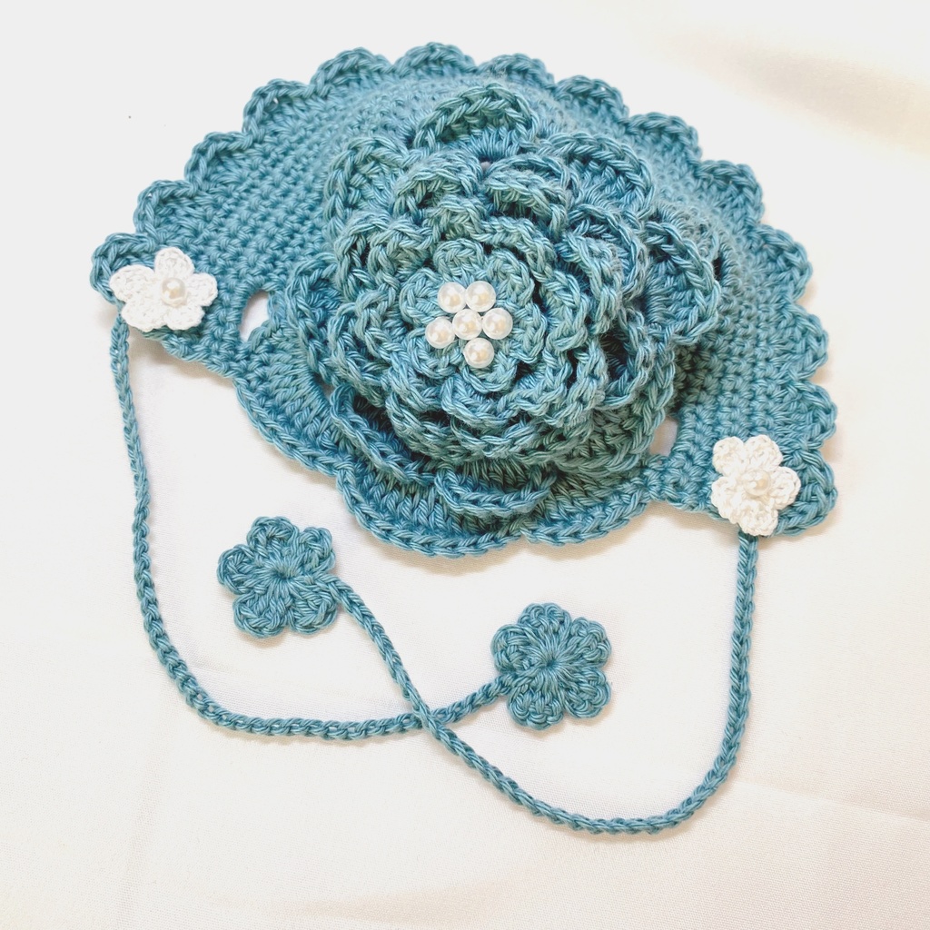 フラワーボンネット*16cmぬい用