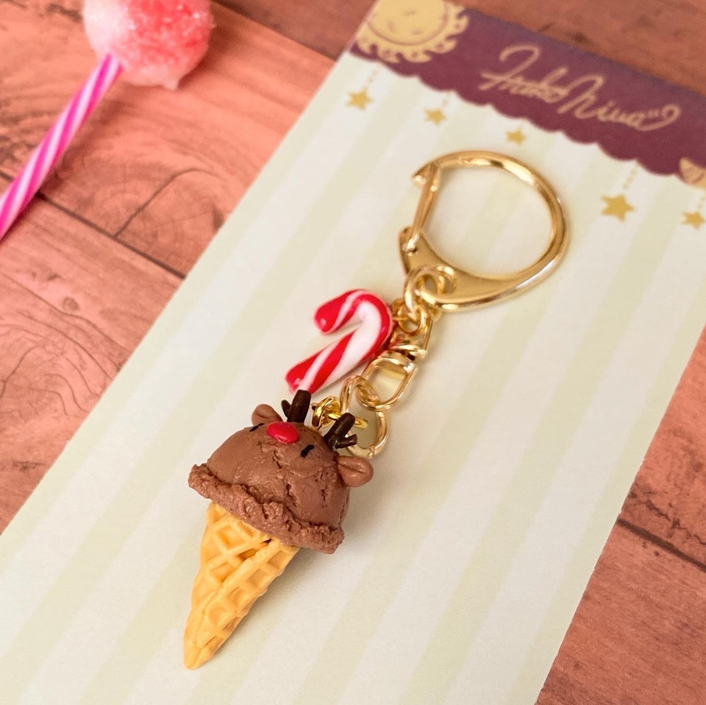 赤鼻トナカイのチョコアイスキーホルダー