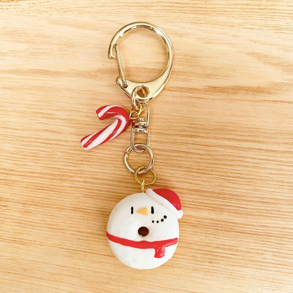 雪だるまのチョコドーナツキーホルダー(ホワイトチョコ味)