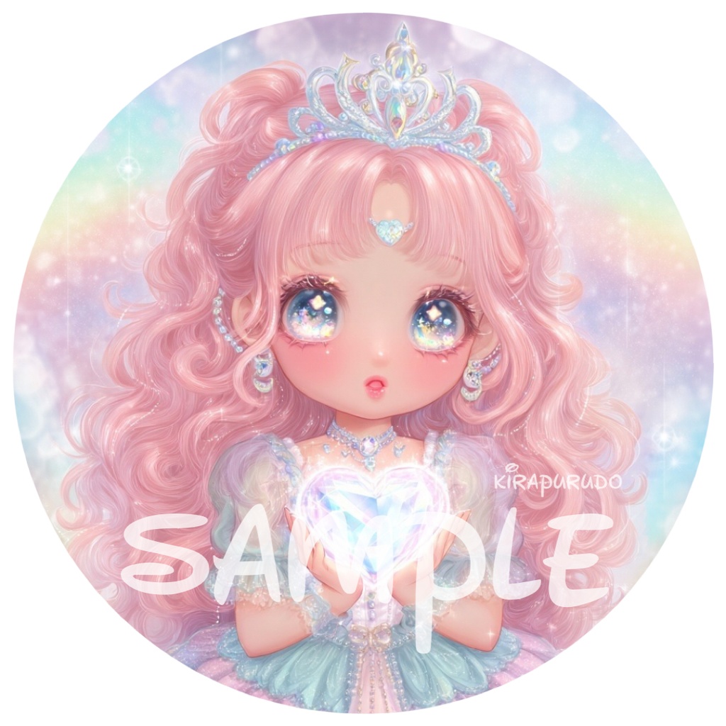 きらぷるアイコン⑥（ハートプリンセス・パステルピンク）