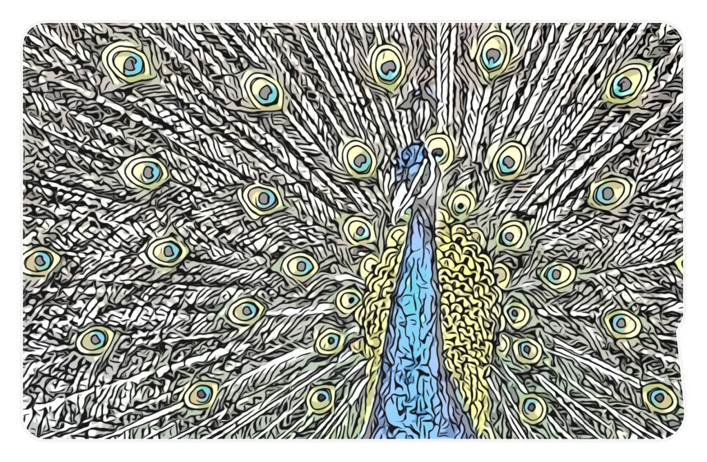 モザイククジャクのICカードステッカー(2枚組)