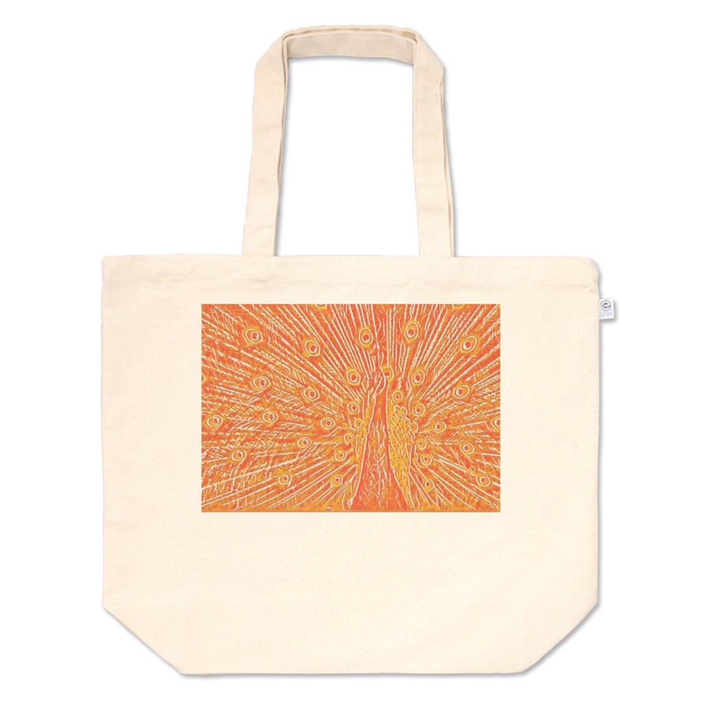 モザイククジャクのトートバッグ(L)