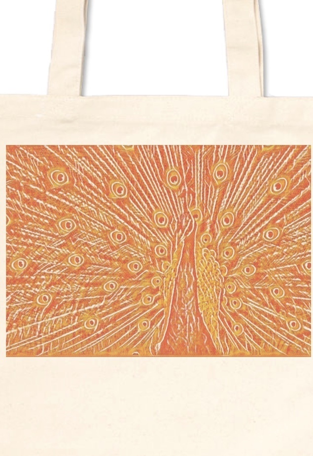 モザイククジャクのトートバッグ(L)