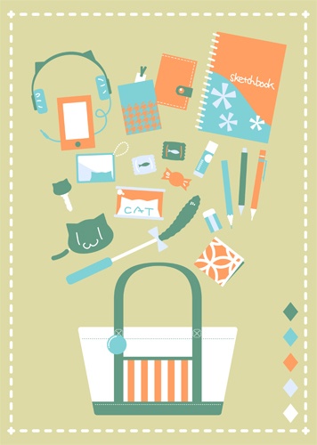 トートバッグの中身の背景素材高解像度