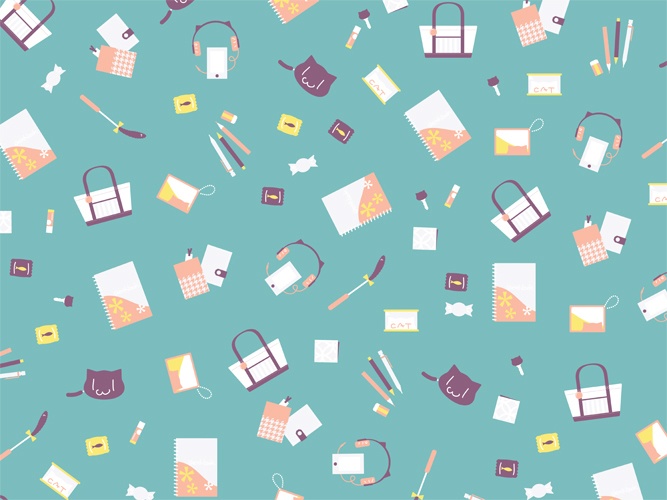 トートバッグの中身のパターン素材高解像度