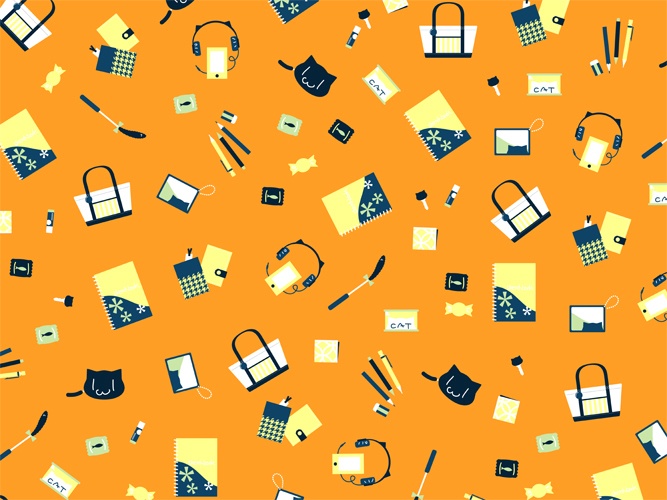 トートバッグの中身のパターン素材高解像度