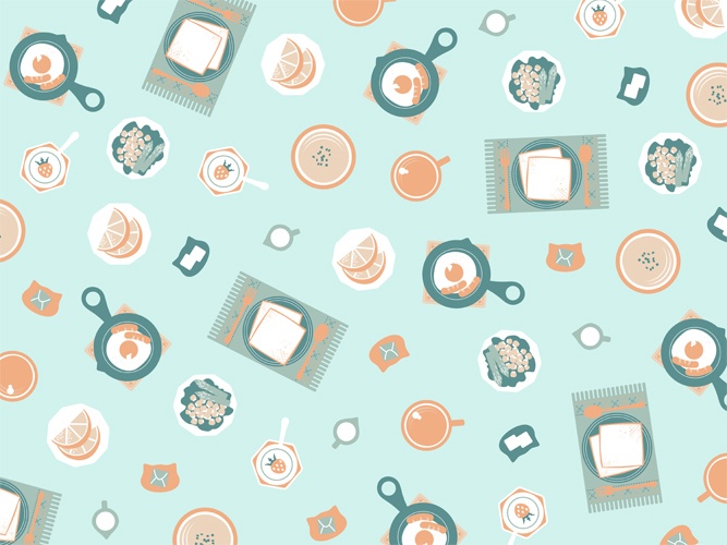 朝ごパンのパターン素材高解像度